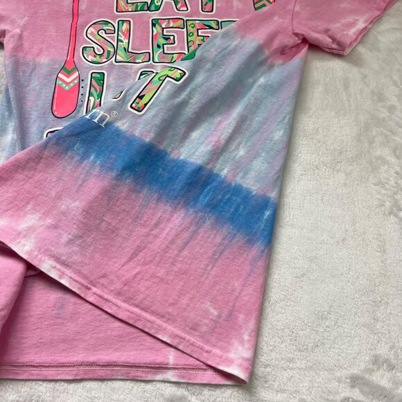 Simply Southern Eat Sleep Lake Repeat Graphic Knit Tee Women's Small Cotton - Picture 5 of 9